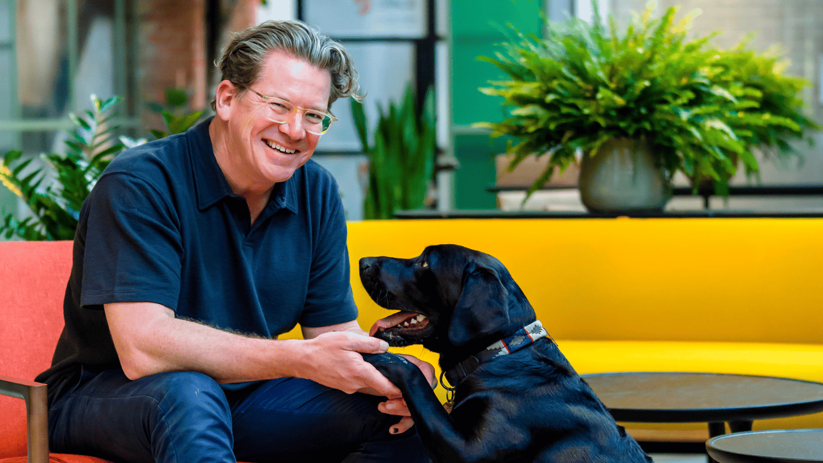 David Fulton, Founder of LAB+BONE with his dog