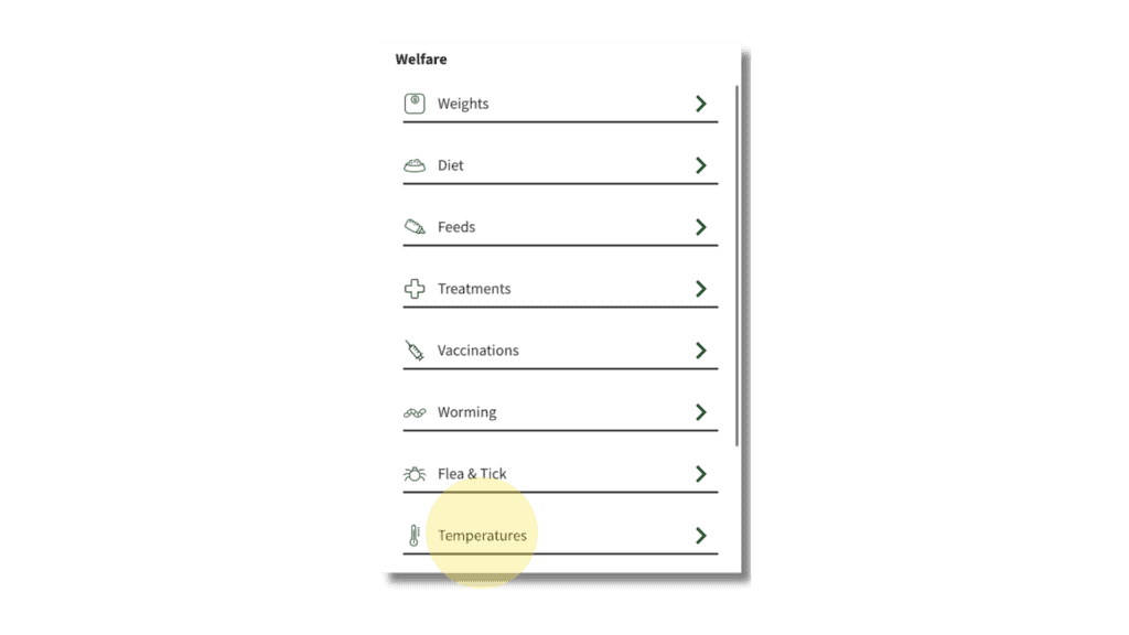 Select temperatures