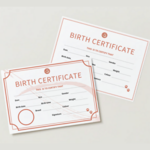 Puppy birth certificate download