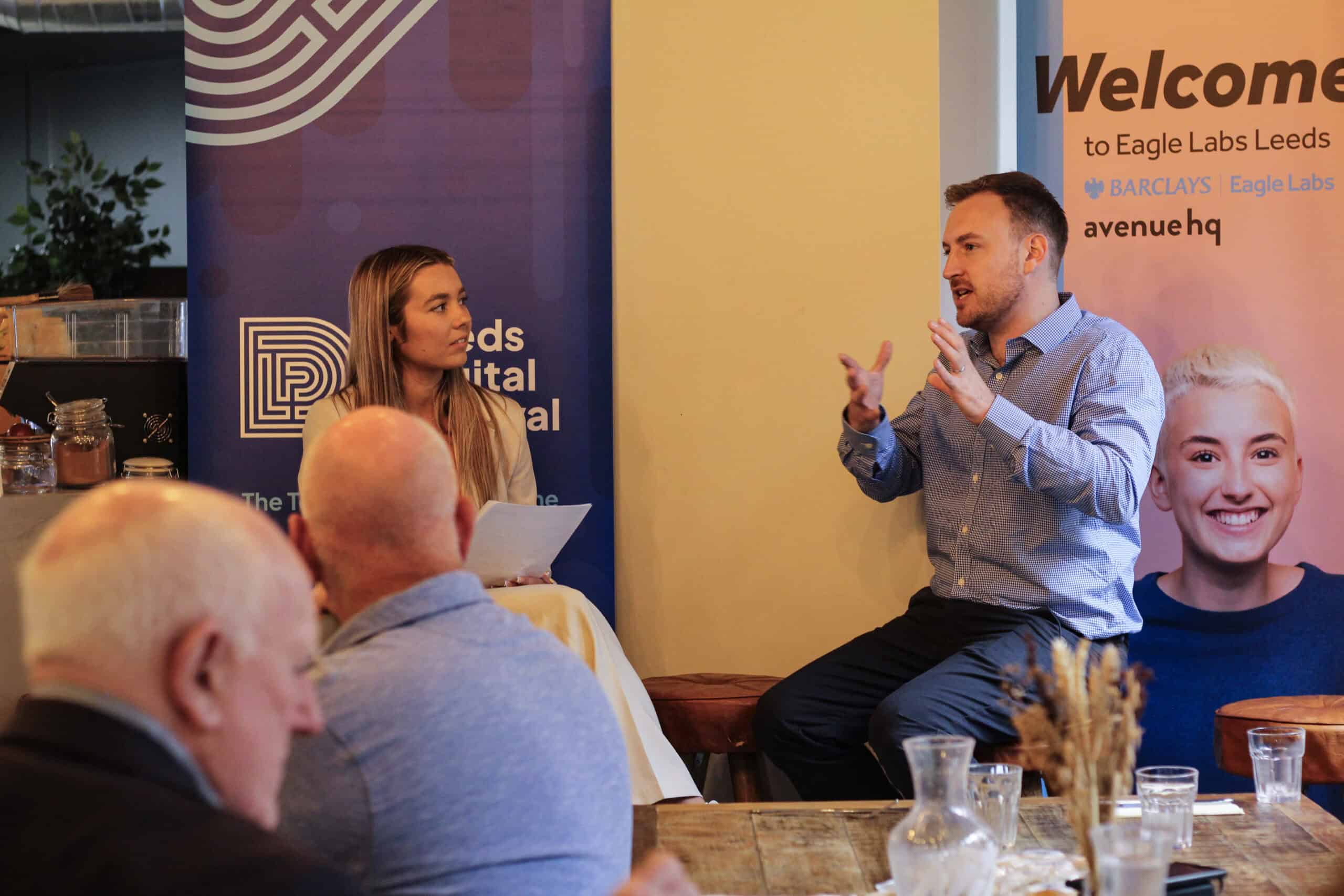 Mike talks to Amy Morgan from Barclays Eagle Labs about his Breedera journey at Leeds Digital Festival 2024